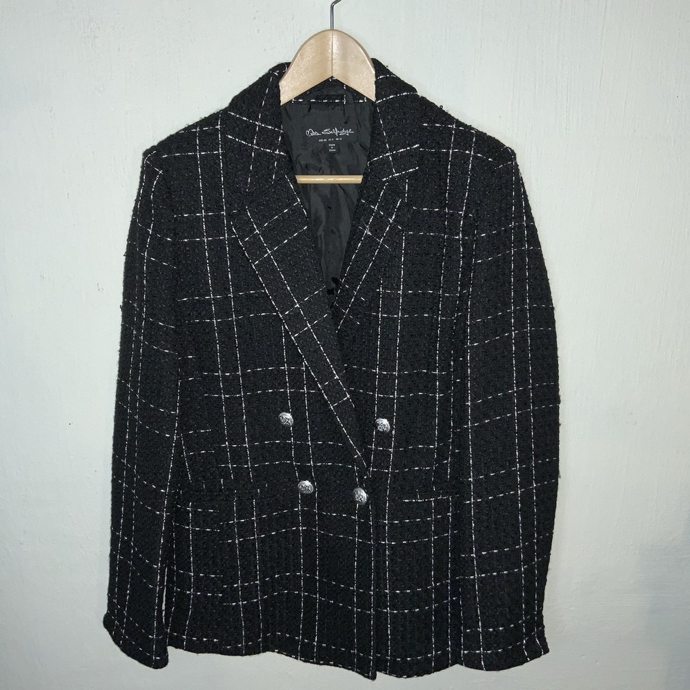 Miss Selfridge Blazer Boucle Black Depop Buttons Dressy‎ Sz 8